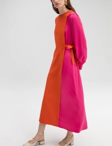 Rochie medie Touche, portocaliu/roz