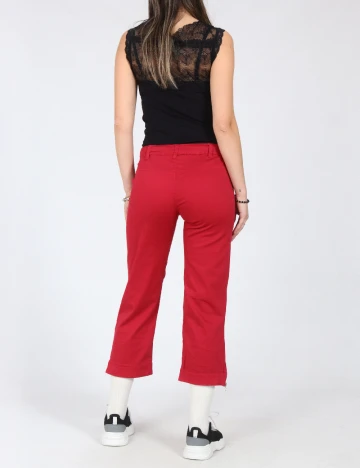 Pantaloni trei sferturi Zara, rosu