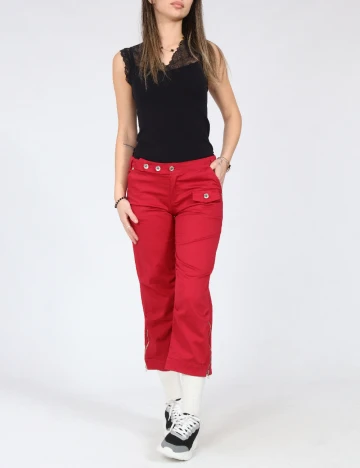 Pantaloni trei sferturi Zara, rosu