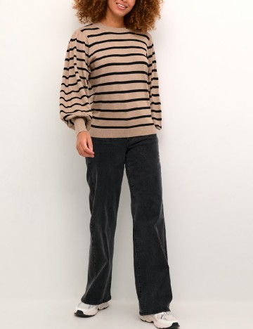 Bluza Kaffe, maro/negru