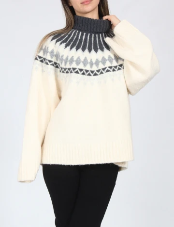 Pulover C&A, gri/alb