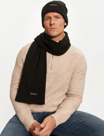 
						Set caciula si fular Calvin Klein Jeans, negru