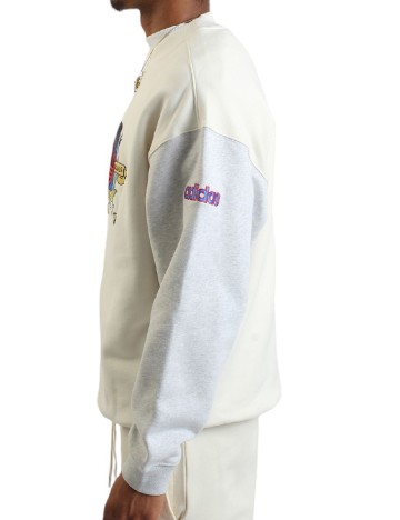 Bluza Oversize Adidas, ecru/gri