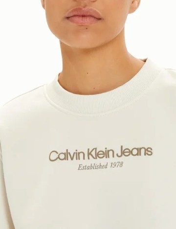 Bluza Calvin Klein Jeans, ecru
