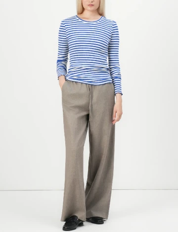 Bluza Jacqueline de Yong, albastru/alb