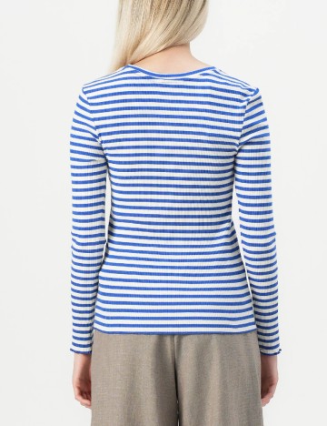 Bluza Jacqueline de Yong, albastru/alb