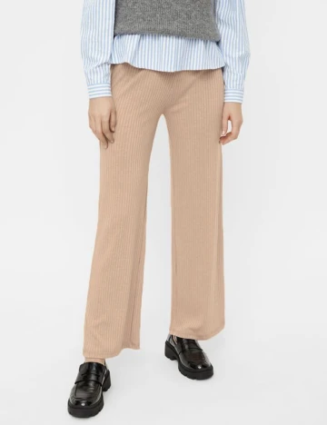 Pantaloni Pieces, maro deschis, XS
