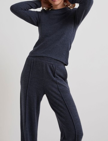 Pulover Pieces, bleumarin, M