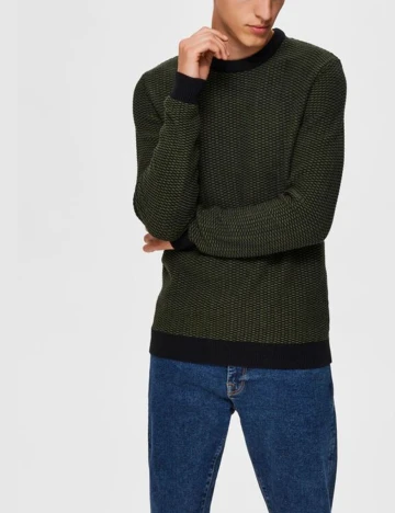 Pulover Selected, verde, L Verde
