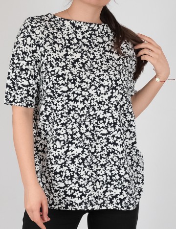 Tricou C&A, alb/negru, M
