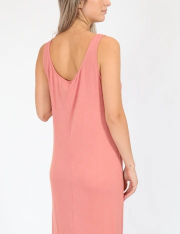 Rochie medie Pieces, roz pudra