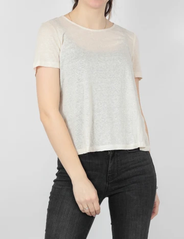 Tricou Pieces, bej, XS
