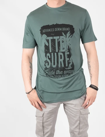 Tricou Tom Tailor, verde, L