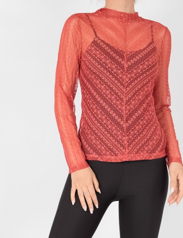 Bluza Only, caramiziu, M