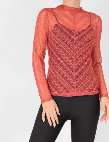 Bluza Only, caramiziu, M