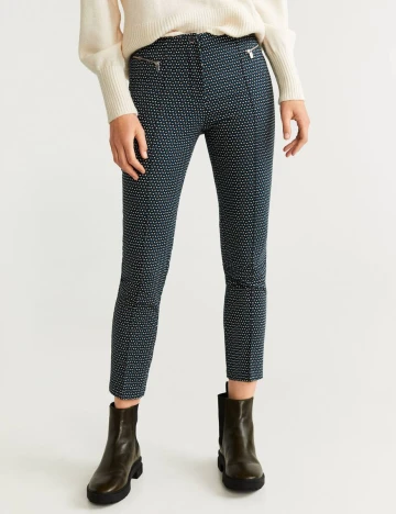 Pantaloni Mango, turcoaz, 36 Verde