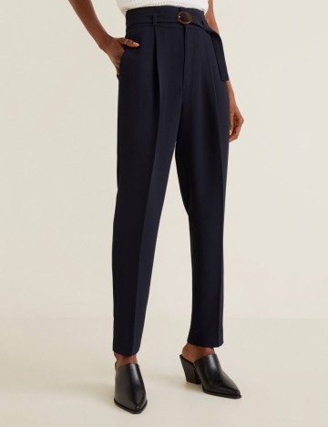 Pantaloni Mango, bleumarin, 34