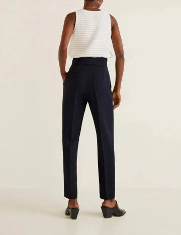 Pantaloni Mango, bleumarin, 34