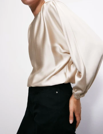 Bluza Zara, bej, S Crem