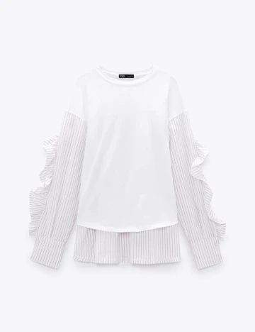 Bluza Zara, alb, S Alb