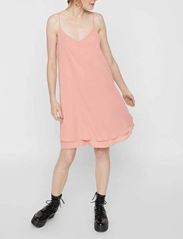 
						Rochie scurta Pieces, roz nude, XS