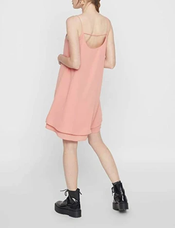 Rochie scurta Pieces, roz nude, XS