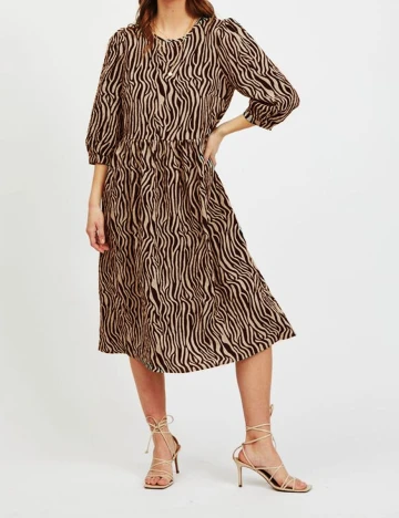 Rochie Vila, crem/negru