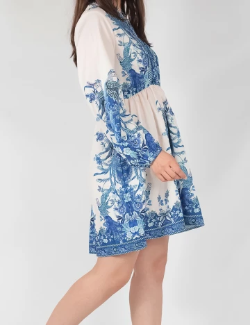 Rochie scurta SHEIN, alb/albastru, M