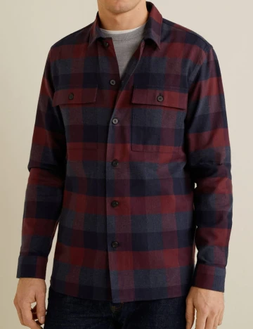 Overshirt regular fit din bumbac, rosu, XXS