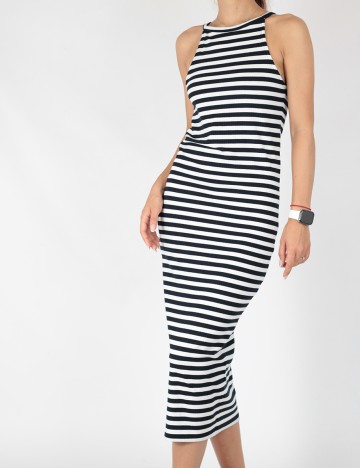 Rochie  lunga Reserved, alb/bleumarin, S