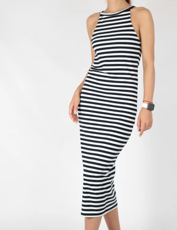 Rochie  lunga Reserved, alb/bleumarin, S Alb