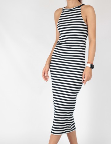 Rochie  lunga Reserved, alb/bleumarin, S