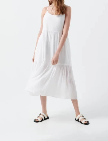 Rochie medie CROPP, alb, XL