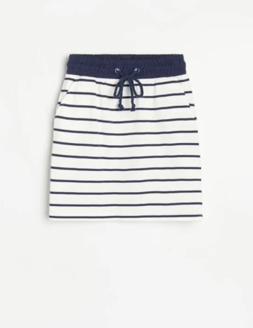 Fusta Reserved, alb/bleumarin, S