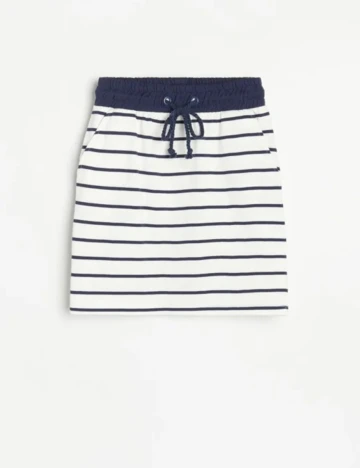 Fusta Reserved, alb/bleumarin, S