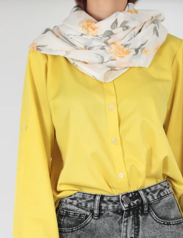 Esarfa circulara Pieces, floral, ONE SIZE