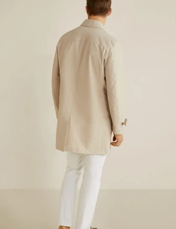 Trenci din bumbac uni, bej foarte deschis, XS