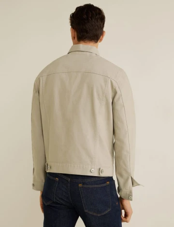 Geaca bej din denim, bej foarte deschis, XS