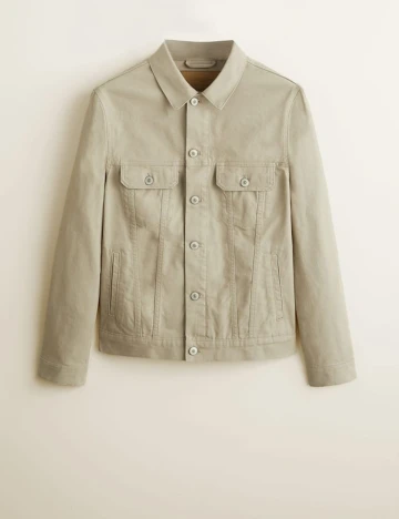 Geaca bej din denim, bej foarte deschis, XS