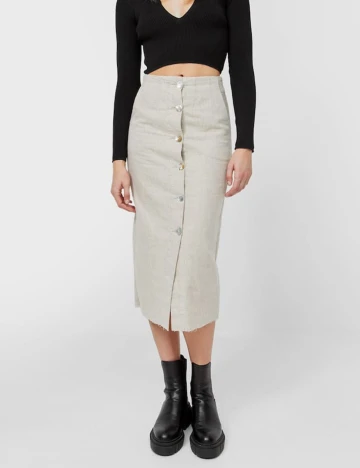 Fusta Stradivarius, bej, 36 Crem