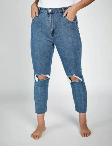 Blugi Plus Size Cotton On, albastru, 44 Albastru