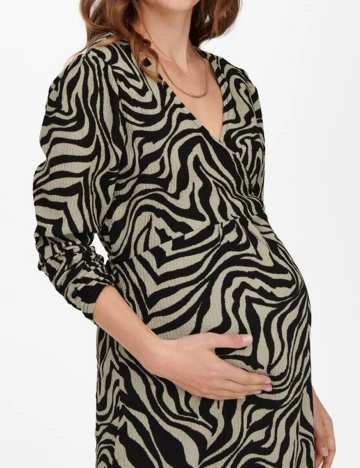 Rochie Lunga Only Maternity, crem/negru, M
