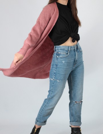 Cardigan Pieces, roz pudra inchis, XS