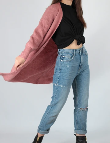Cardigan Pieces, roz pudra inchis, XS