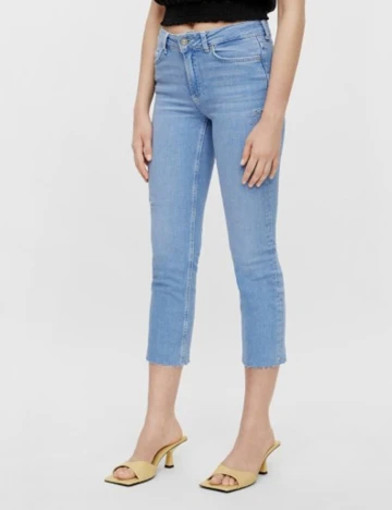 Blugi Pieces, albastru denim, L Albastru