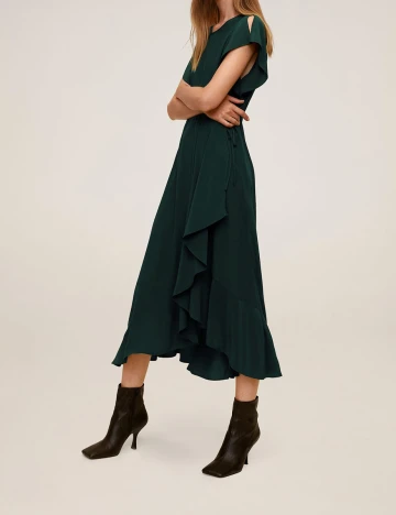 Rochie medie Mango, verde, M Verde