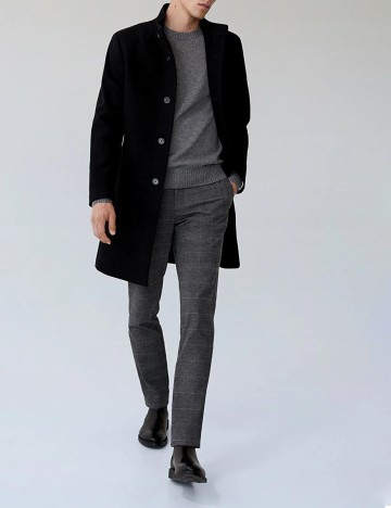Palton Mango, negru, L
