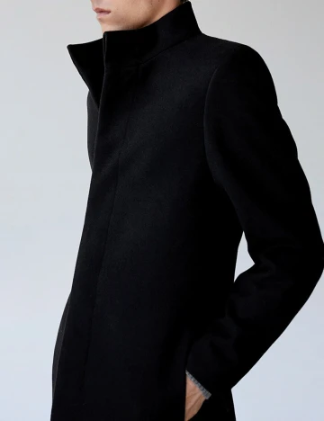 Palton Mango, negru, L