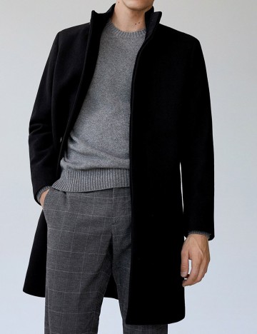 Palton Mango, negru, L