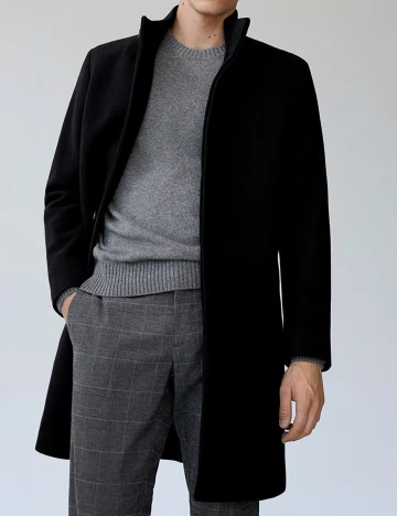 Palton Mango, negru, L